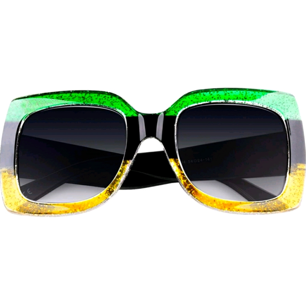 Square glitter Colorblock 😎 Sunglasses